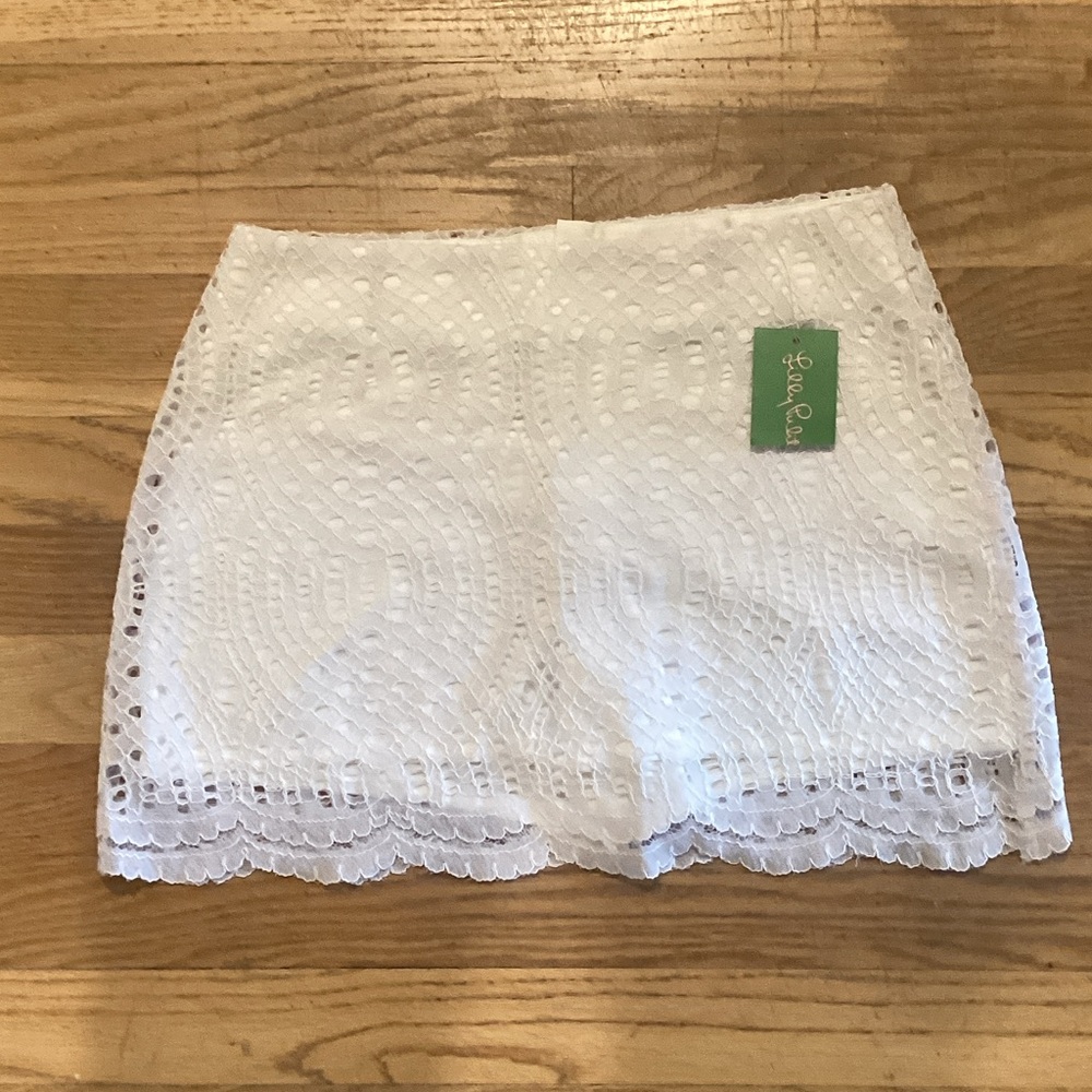 Lilly Pulitzer resort white Lace Mini Skirt